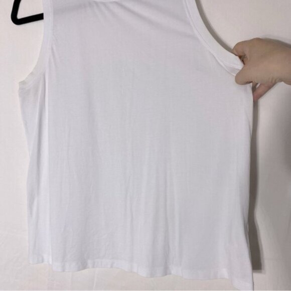 5/$25 Kersh White Sleeveless Crew Neck Shirt Tank Top L - Picture 8 of 12